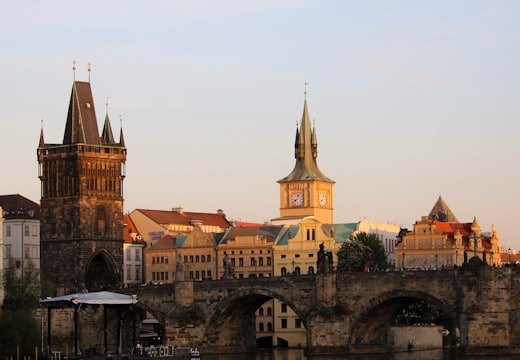 Old Town bridge tower above the rooftops